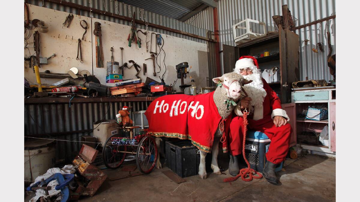 Santa and Cameron the red-nosed ram getting ready for a busy day. 