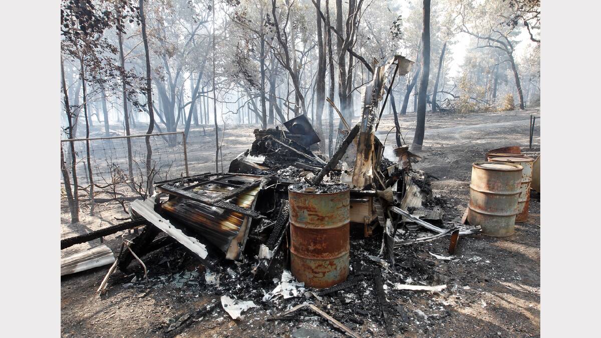 A caravan was the only thing burnt on Daryl Biddle's property. 