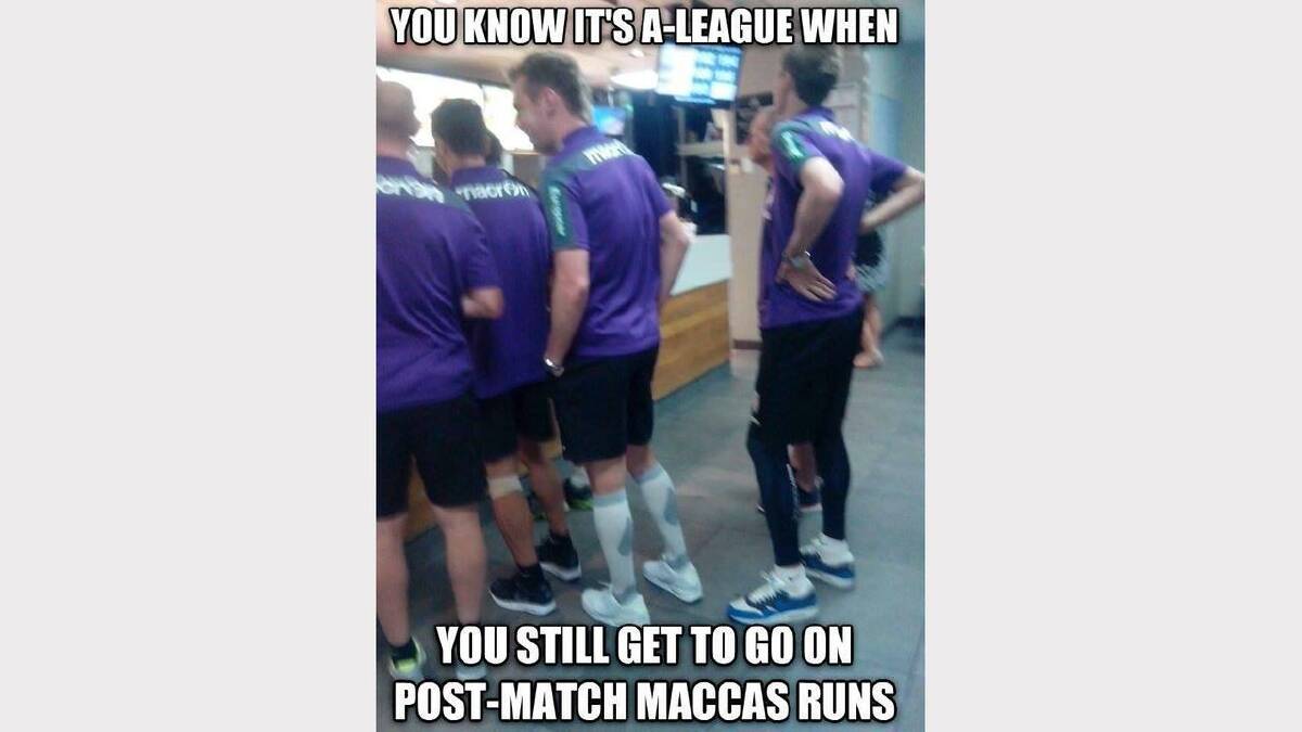 Patrick Sexton - Perth Glory lads smashing Maccas after todays game.