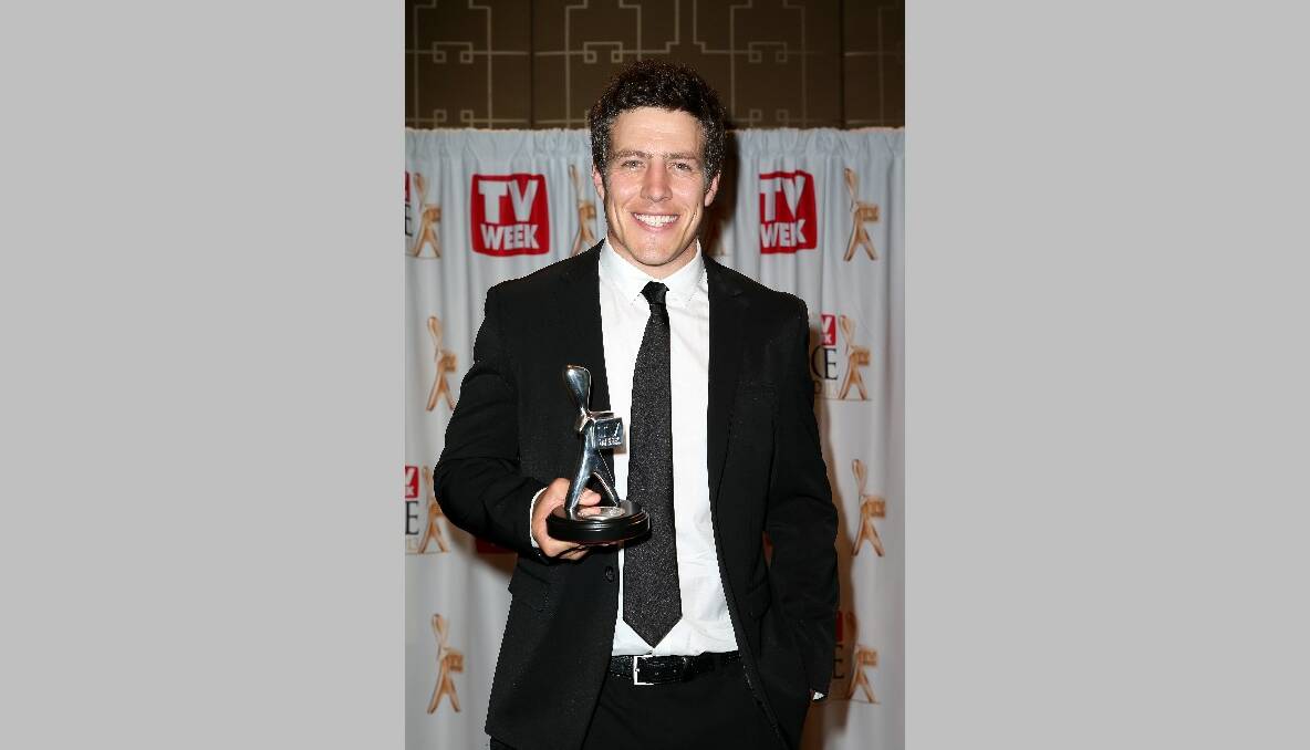 Steve with his silver logie at the 2013 Logie Awards at the Crown in Melbourne, Australia. Photo: Getty Images