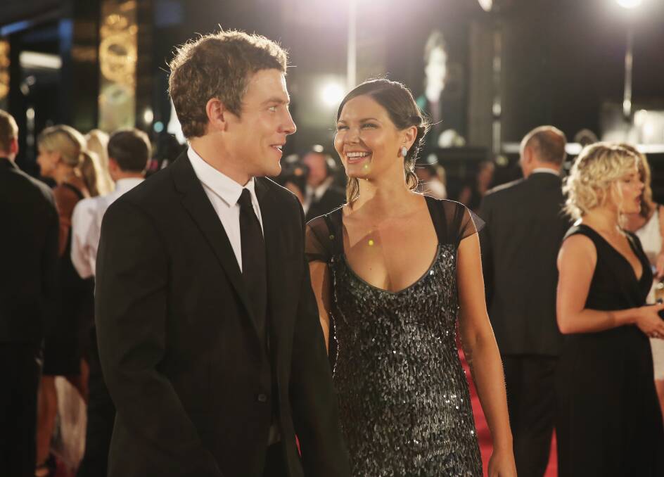 Steve and Bridgette Peacocke arrive at the 2013 Logie Awards at the Crown in Melbourne, Australia. Photo: Getty Images
