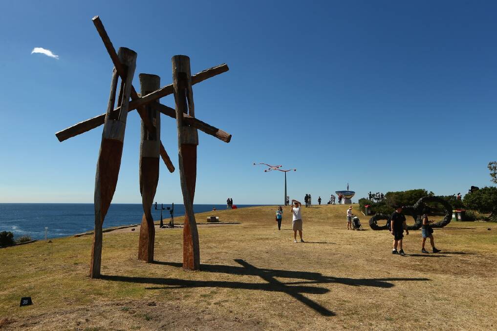  'Fallout' by artist Stephen King is displayed during the 2013 Sculptures by the Sea exhibition at Bondi on October 24. (Photo by Cameron Spencer/Getty Images)