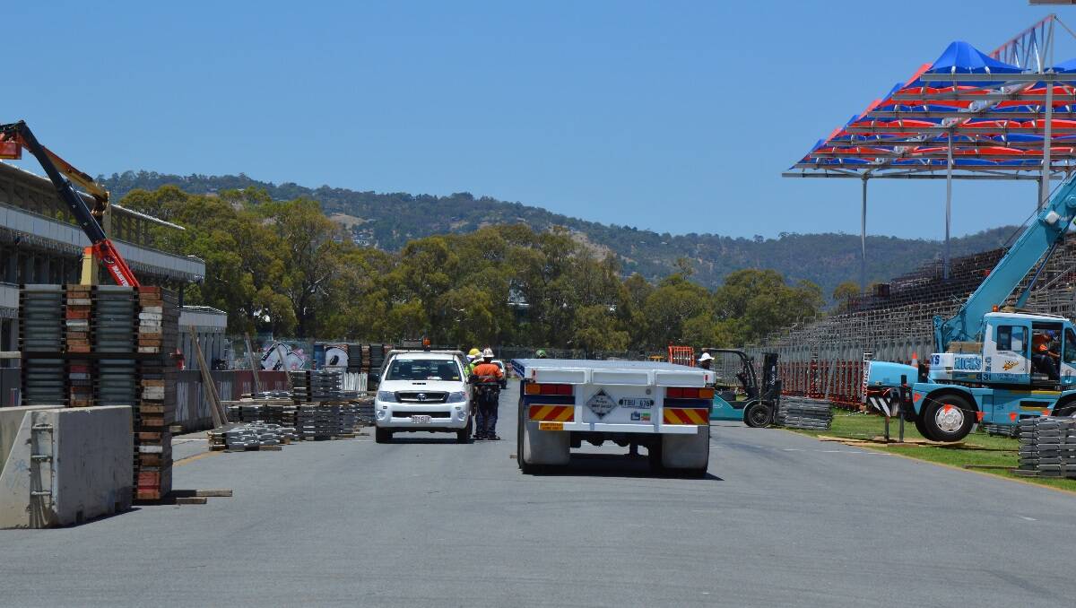 Construction is underway for South Australia's major tourism draw card Clipsal 500.  