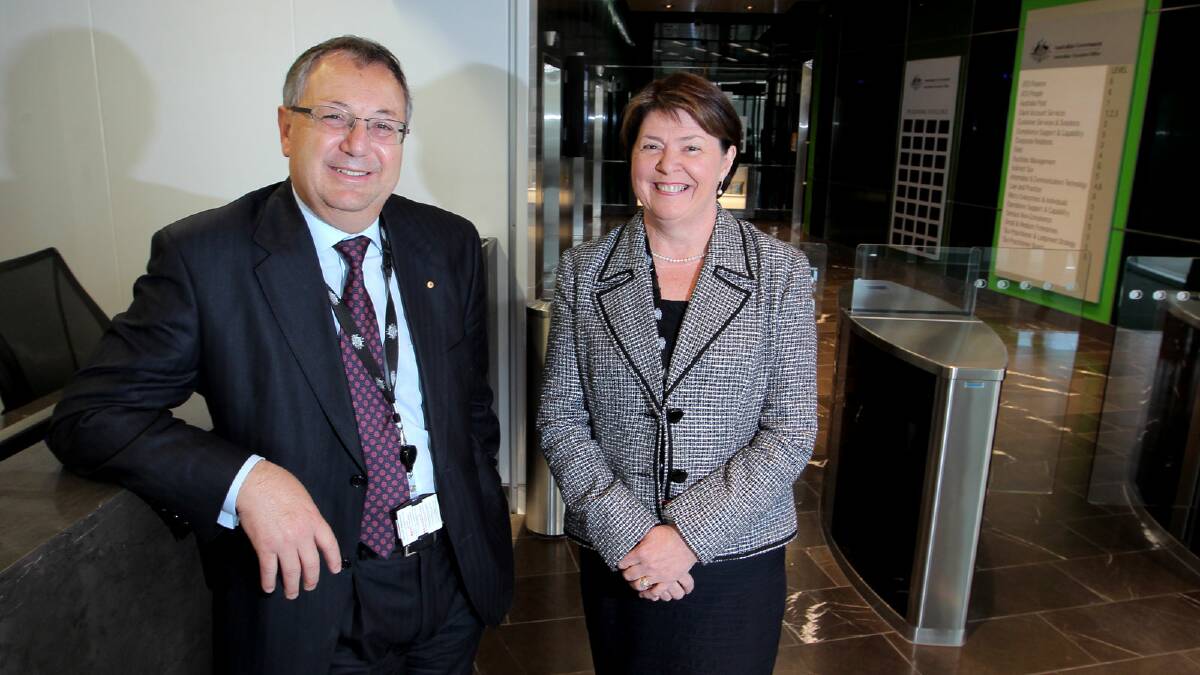 Tax office commissioner Michael D’Ascenzo and assistant commissioner Debra Unsworth yesterday. Picture: DAVID THORPE