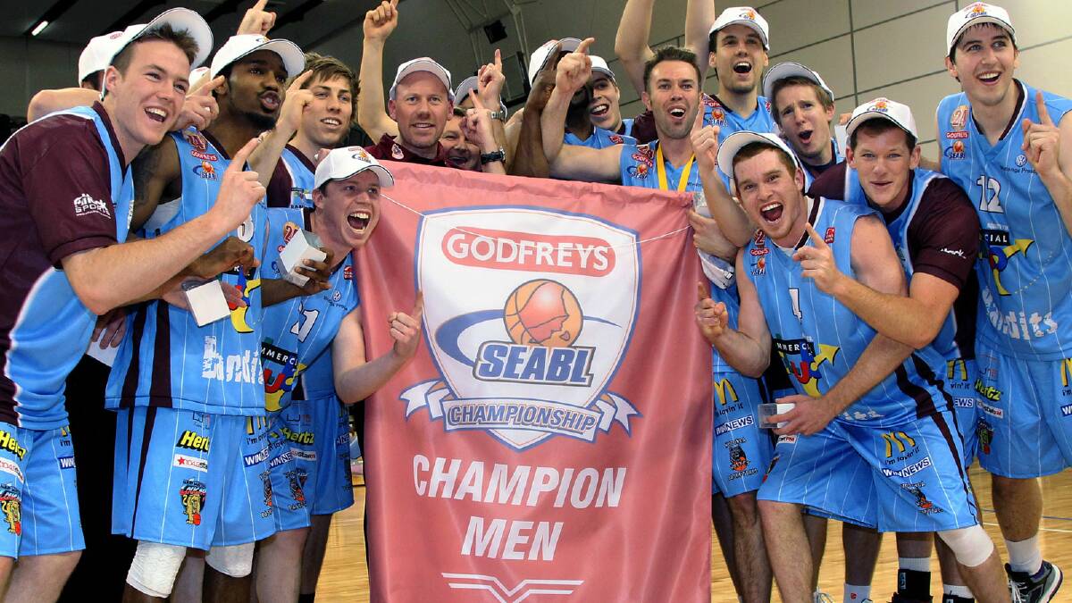 The Bandits celebrate their SEABL title. Picture: Gary Sissons, Dandenong Weekly